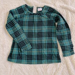 Hanna Andersson green soft flannel blouse Size 10